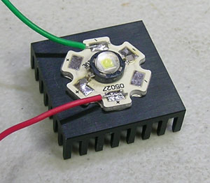 Star LED mounted to a heat sink